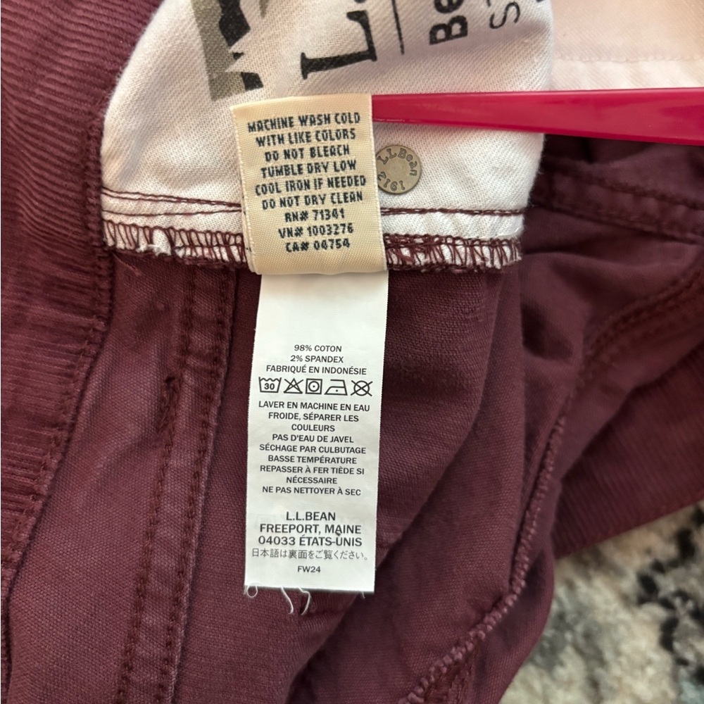 L.L. Bean BeanFlex Straight Leg Favorite Fit Mid-Rise Corduroy Pants - Picture 7 of 10